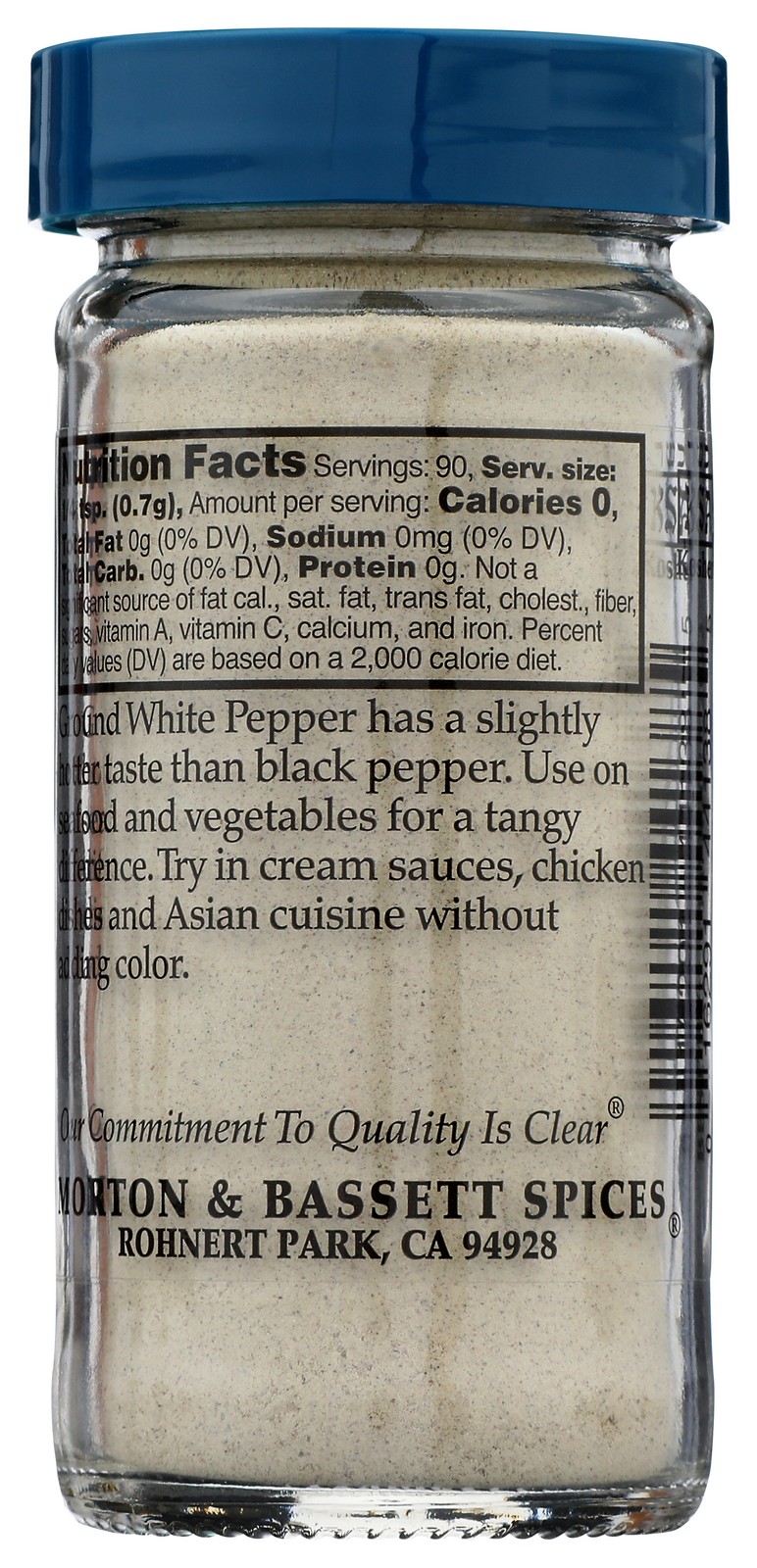 Morton & Bassett Ground White Pepper Spice 2.3 Ounce Seasoning Oz 3 Pack