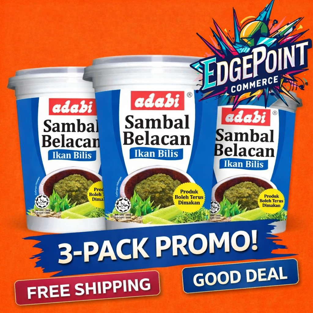 Adabi Sambal Belacan Ikan Bilis 3-Pack (Ready to Eat) – FREE SHIPPING