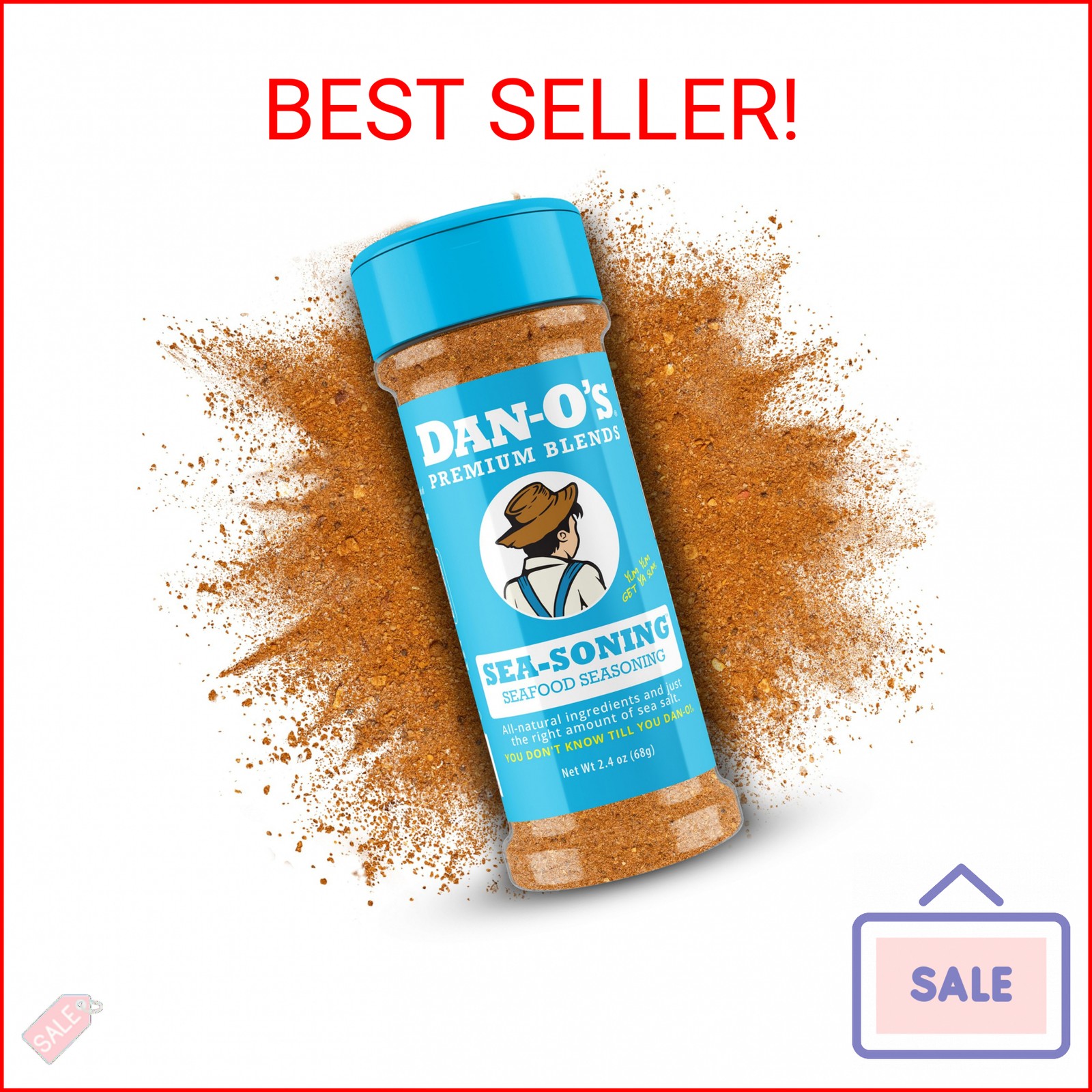 Dan-O’s SEA-soning Seasoning, 2.4 oz Bottle, All-Purpose Seasoning for Fish, Shr