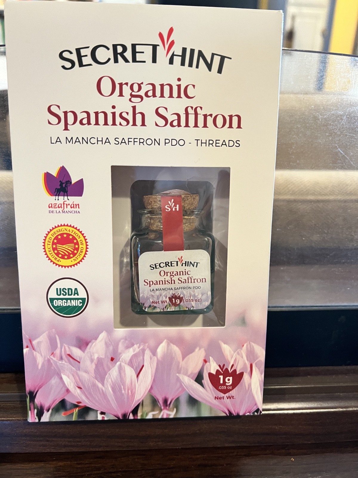 Secret Hint Organic Spanish Saffron, 1 Gram (.035oz) 1857338