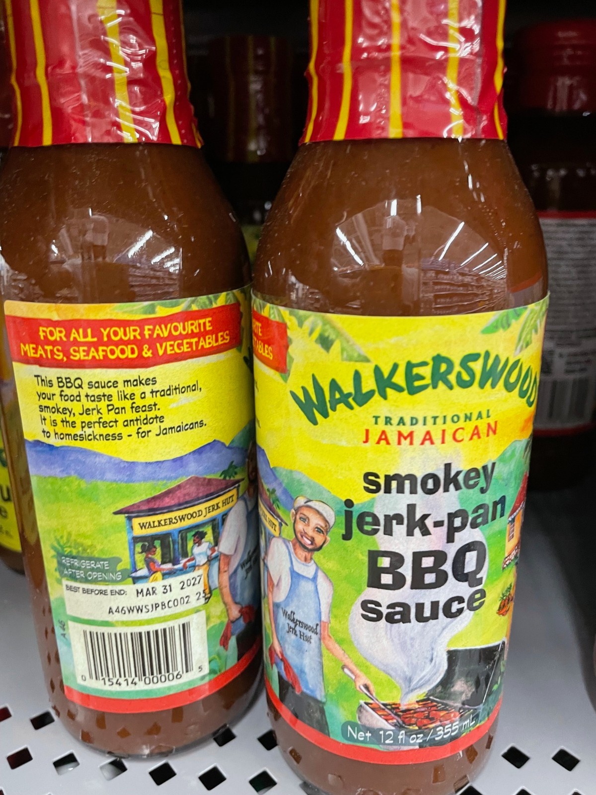 Walkerswood Smokey Jerk Pan BBQ Sauce 12 oz (2 Pack) Jamaican Jerk Marinade