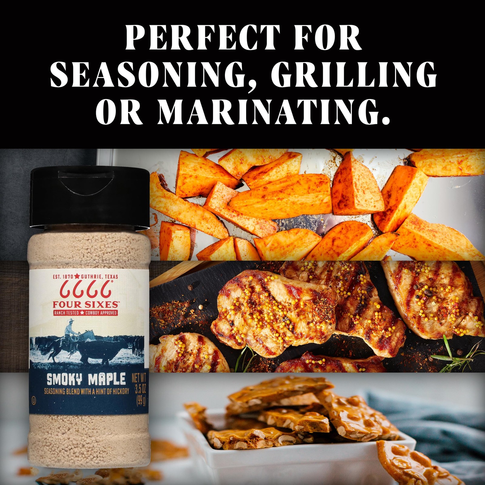 6666 Four Sixes Smoky Maple Seasoning, 6.7 Ounce