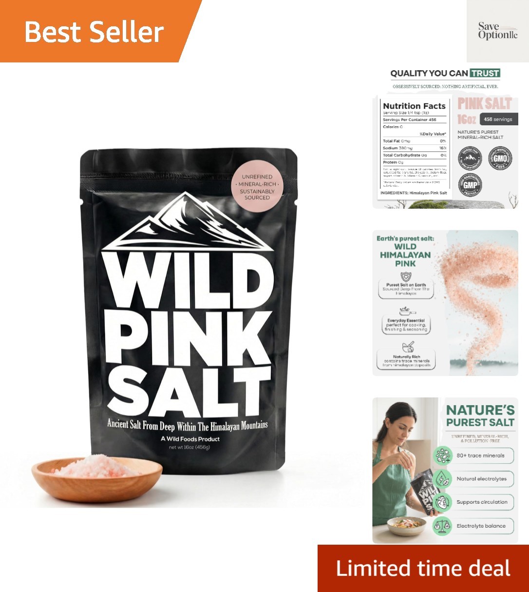 Pink Himalayan Salt, Fine Ground for Table and Cooking, 16 oz | 100% Real, Pu…