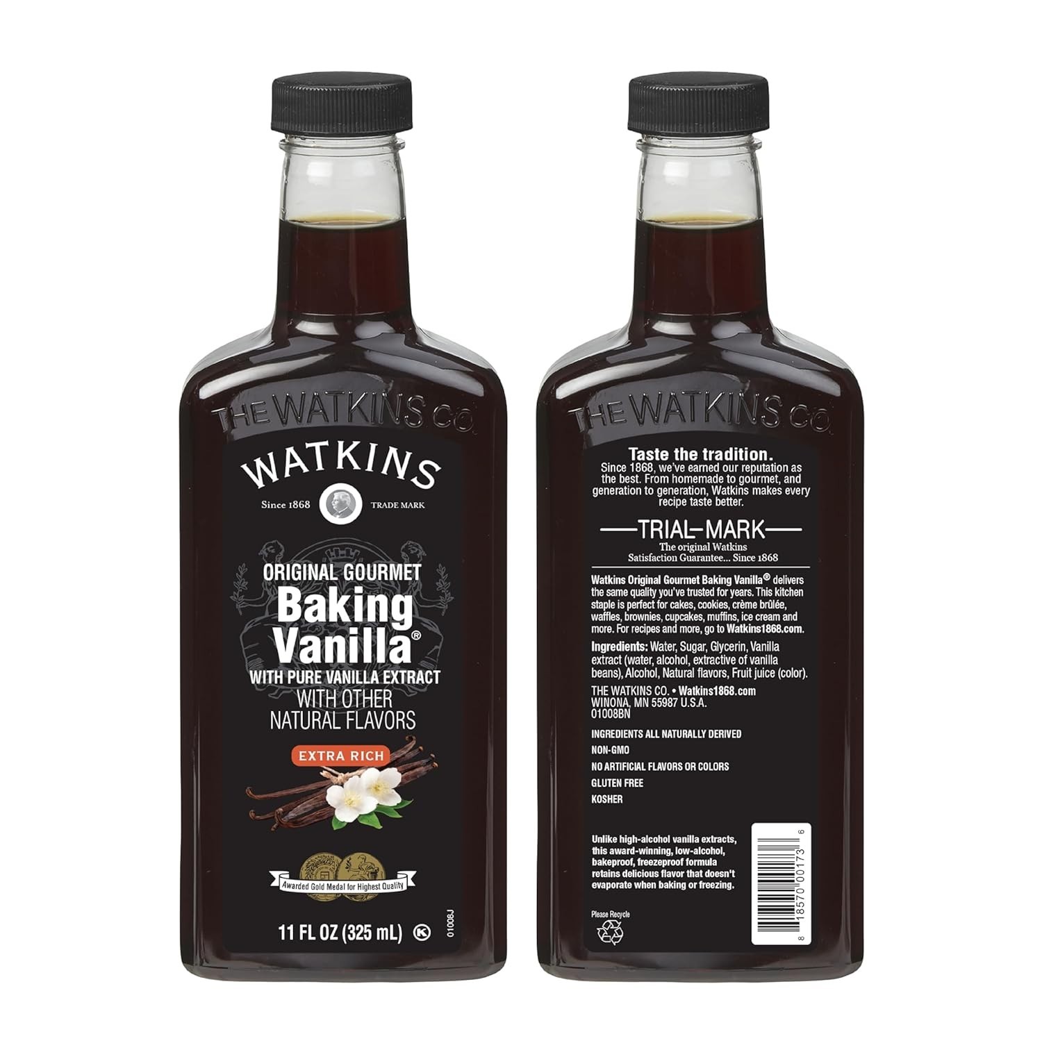 All Natural Gourmet Baking Vanilla, with Pure Vanilla Extract, 11 Fl Oz Pack…