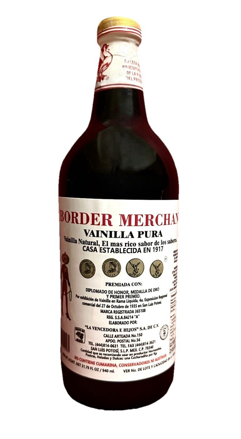 Border Merchant Vainilla Pura Mexican Vanilla Extract Glass Bottle 31oz