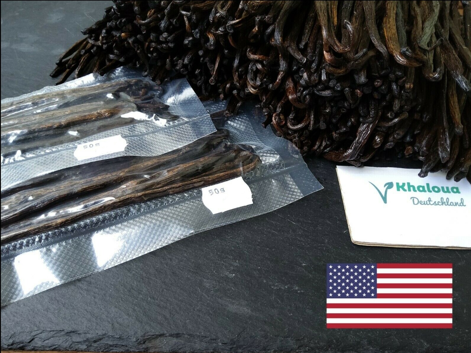 50G (20-28Pcs) Madagascar Bourbon Vanilla 13-16 Cm Class B US