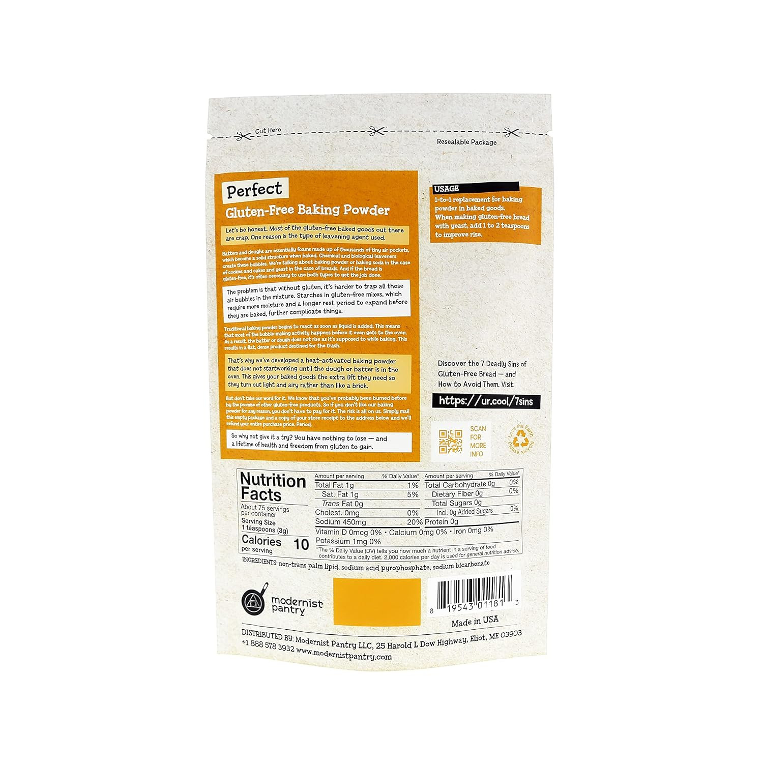Perfect Gluten-Free Baking Powder Vegan ⊘ Non-GMO Gluten-Free OU Kosher Certifie