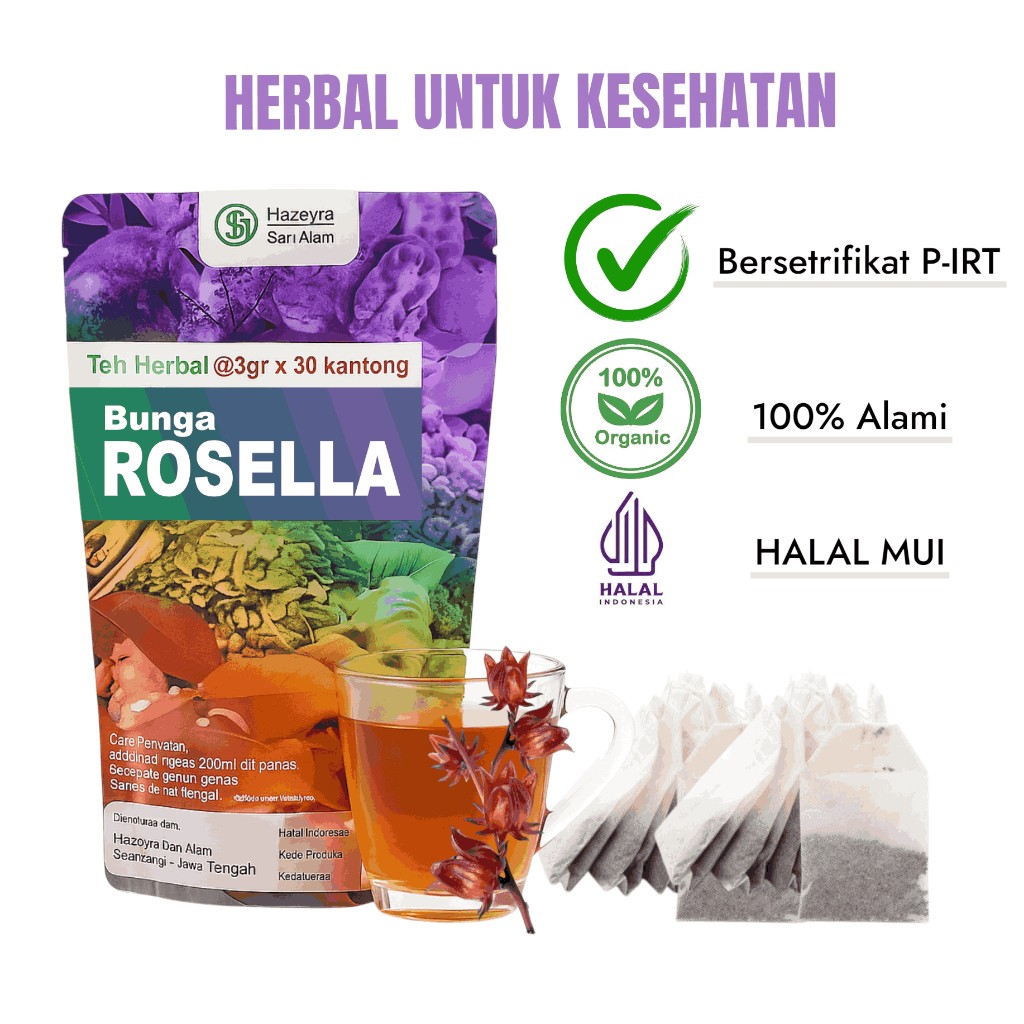 Rosella Flower Herbal Tea 30 Bags Indonesian Drink