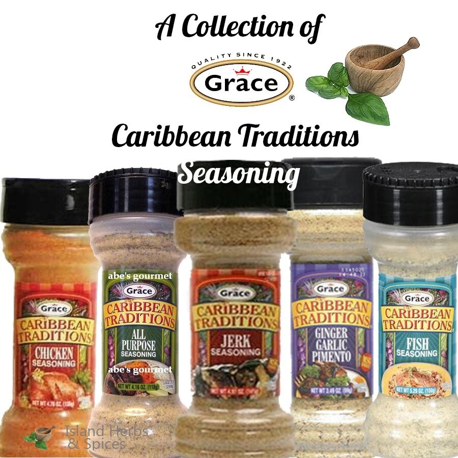 CARIBBEAN JAMAICAN SEASONINGS & SPICES ALL PURPOSE CHICKEN AND FISH, PORK, GOAT