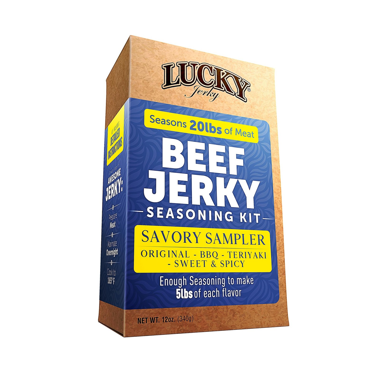 Lucky Jerky Ultimate Savory DIY Jerky Seasoning and Cure Kit – 12oz – Origina…