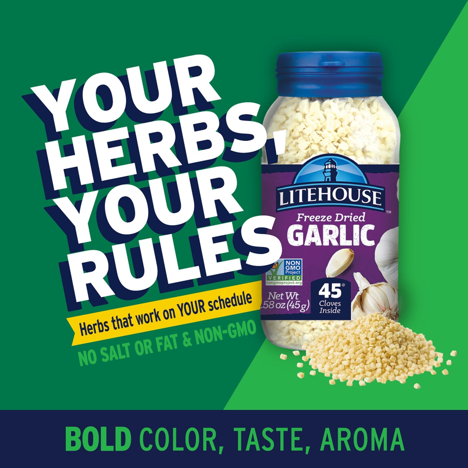 Freeze Dried Garlic – Garlic, Substitute for Fresh Garlic & Minced Garlic, Ja…