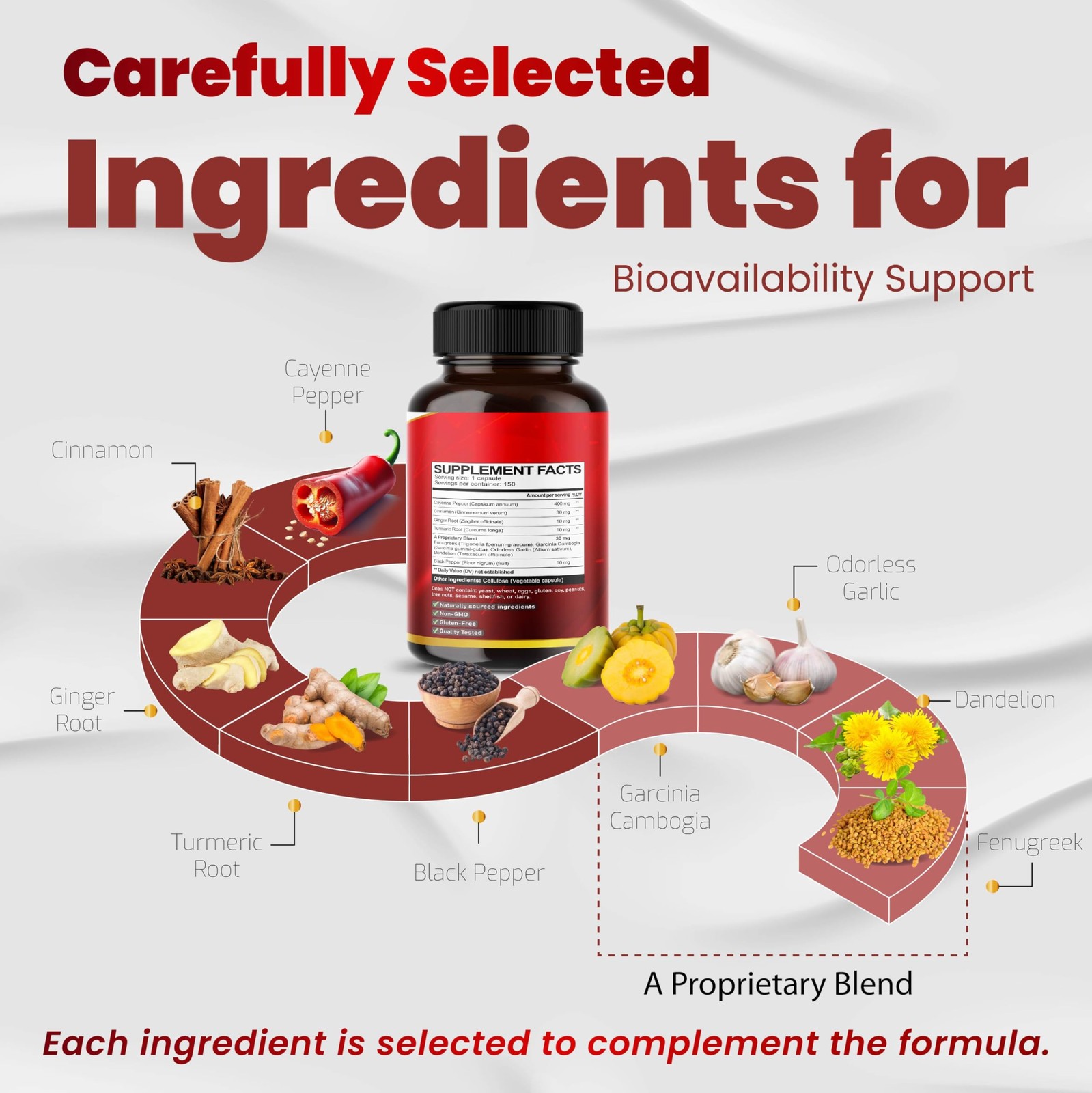 Vegatot Cayenne Pepper Capsules, 9-in-1 Complex with 150 Count (Pack of 1)