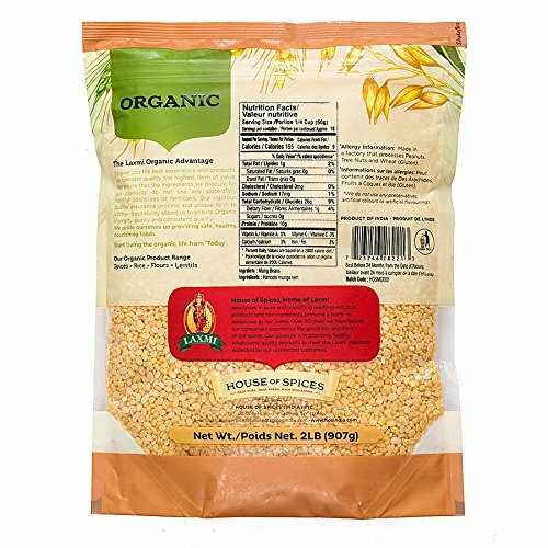 Laxmi Organic Moong Dal, Split Mung Beans, Haricots Mungo Fendus, All Natural…
