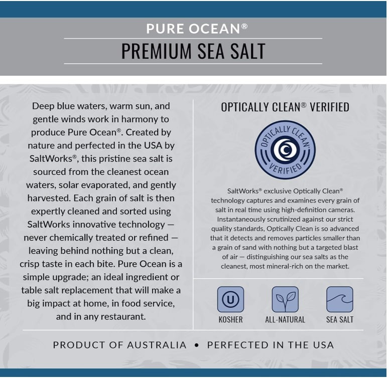 SaltWorks Pure Ocean Sea Salt, Fine Grain, 5 Pound Bag