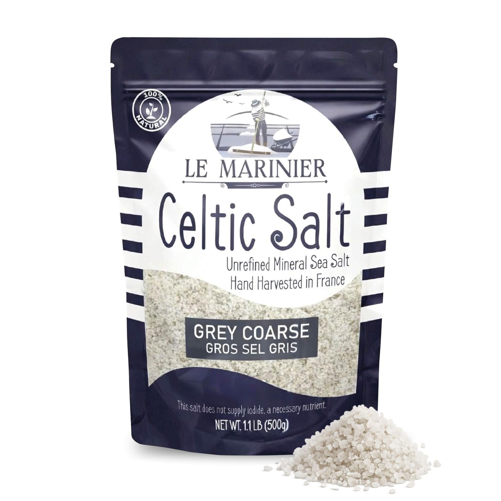 Celtic Salt Organic Grey Coarse, 1.1lb – 18oz. Mineral Rich 100% Natural and …