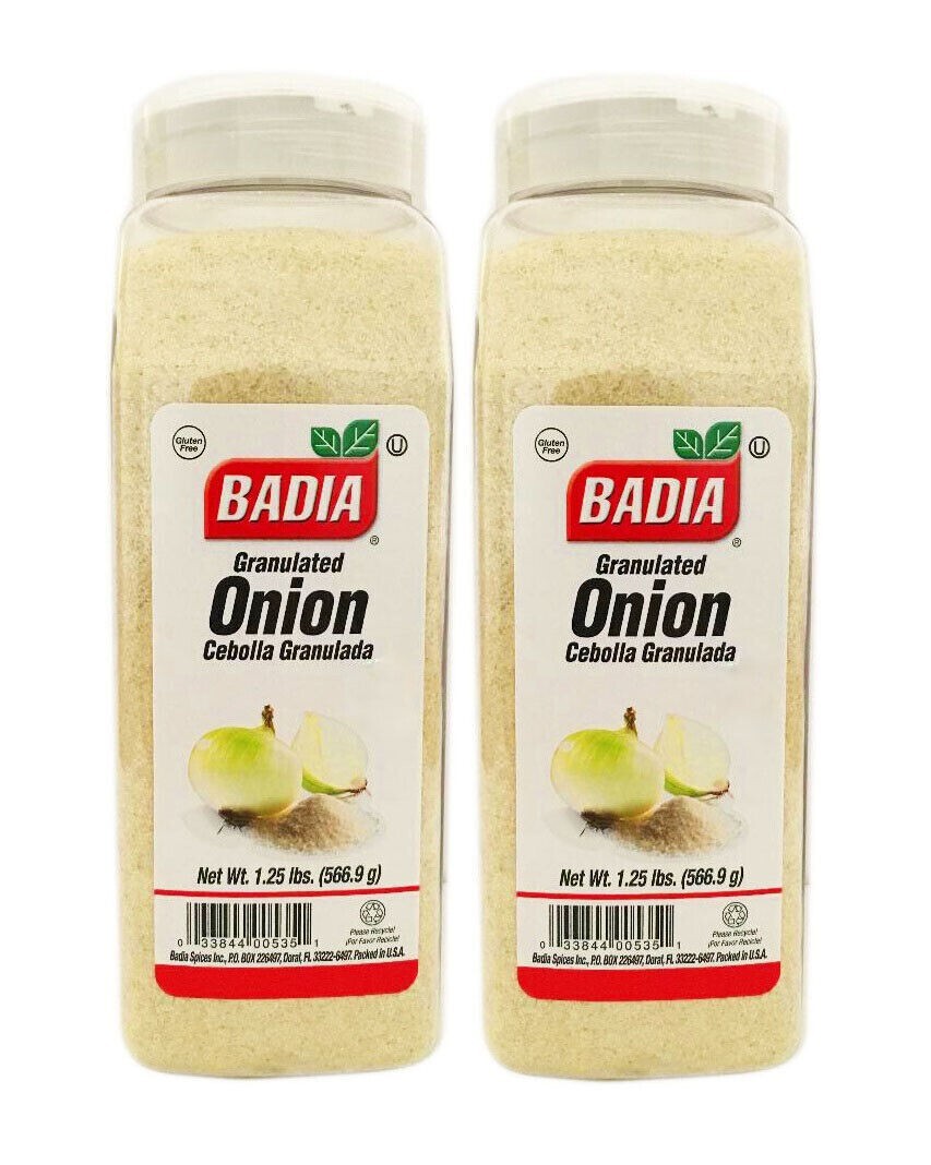 LOT of 2 BADIA ONION GRANULATED powder/CebollaGranulada/Polvo/KosherM1.25 lb EA