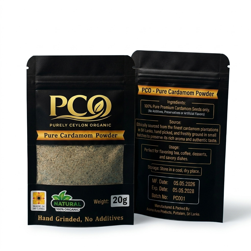 Organic Cardamom Powder 100% Pure Ceylon Sri Lankan Spice for Tea Baking Cooking