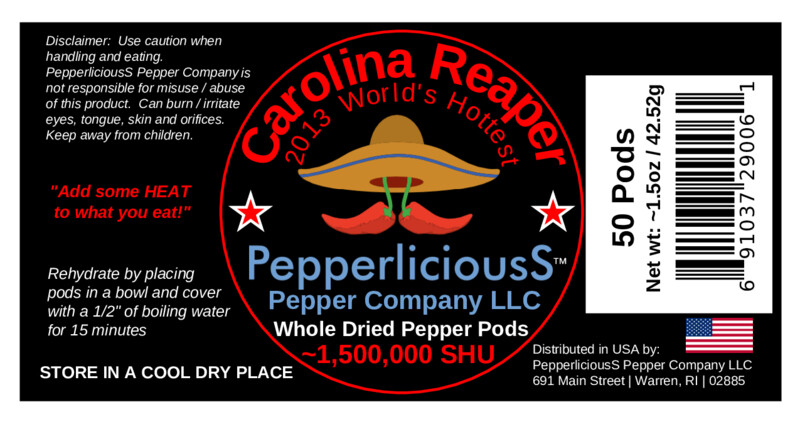50 “EXTRA DRIED” CAROLINA REAPER Pods – WORLDS HOTTEST CHILI PEPPER – Super Hot