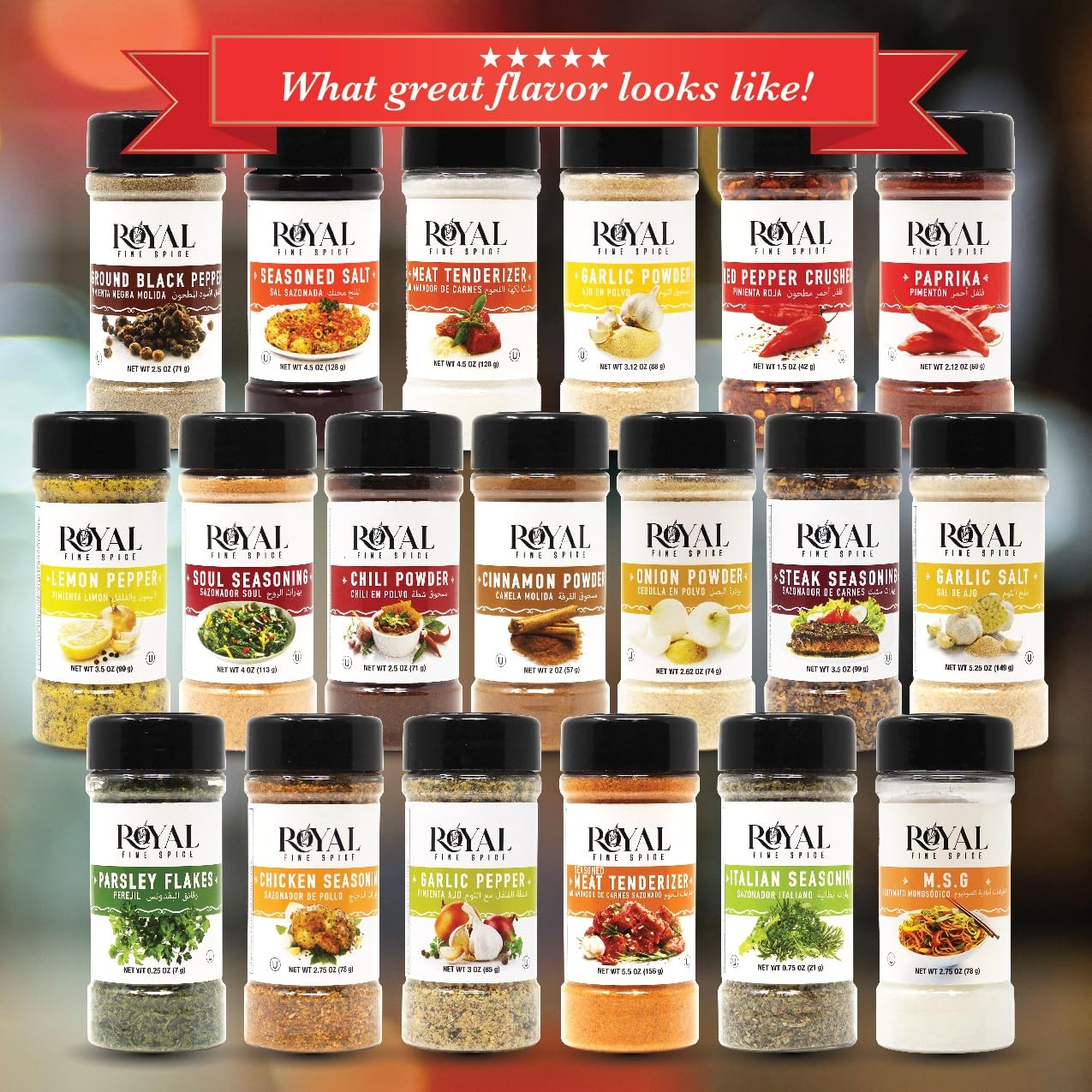 Royal Fine Spice, MSG Monosodic Glutamate Seasoning, 2.75 Ounce (Pack of 1)
