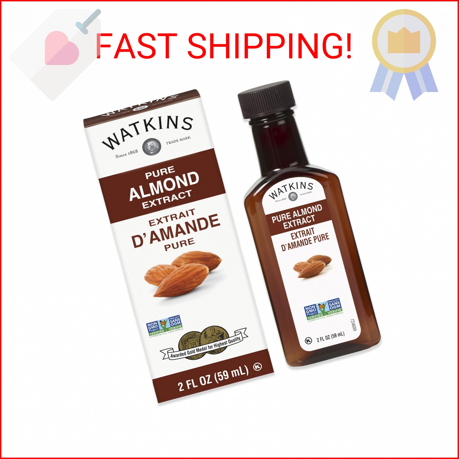 Watkins Pure Almond Extract, 2 Fl Oz (Pack of 1)