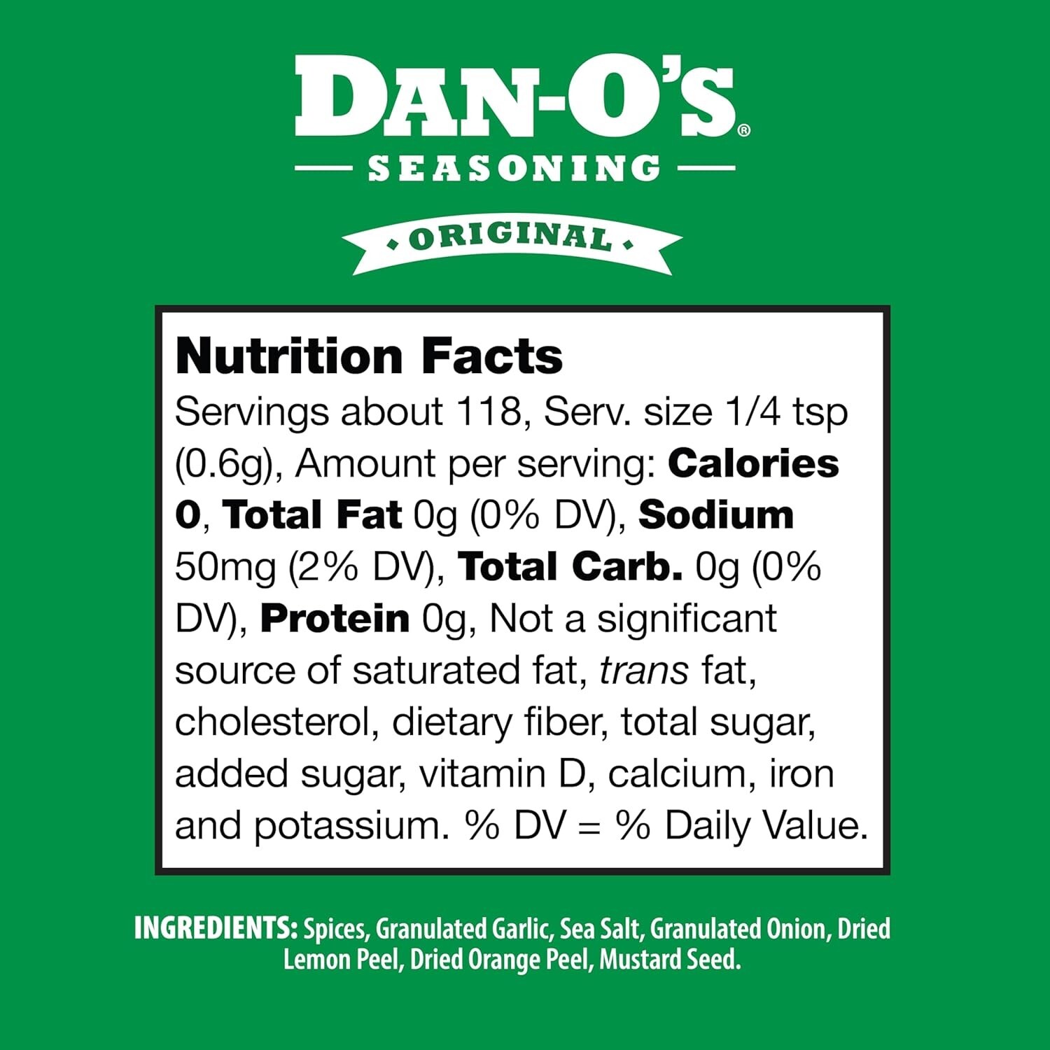 Dan-O’s Original Seasoning – for Chicken, Meats, Veggies – Savory 2.5 oz