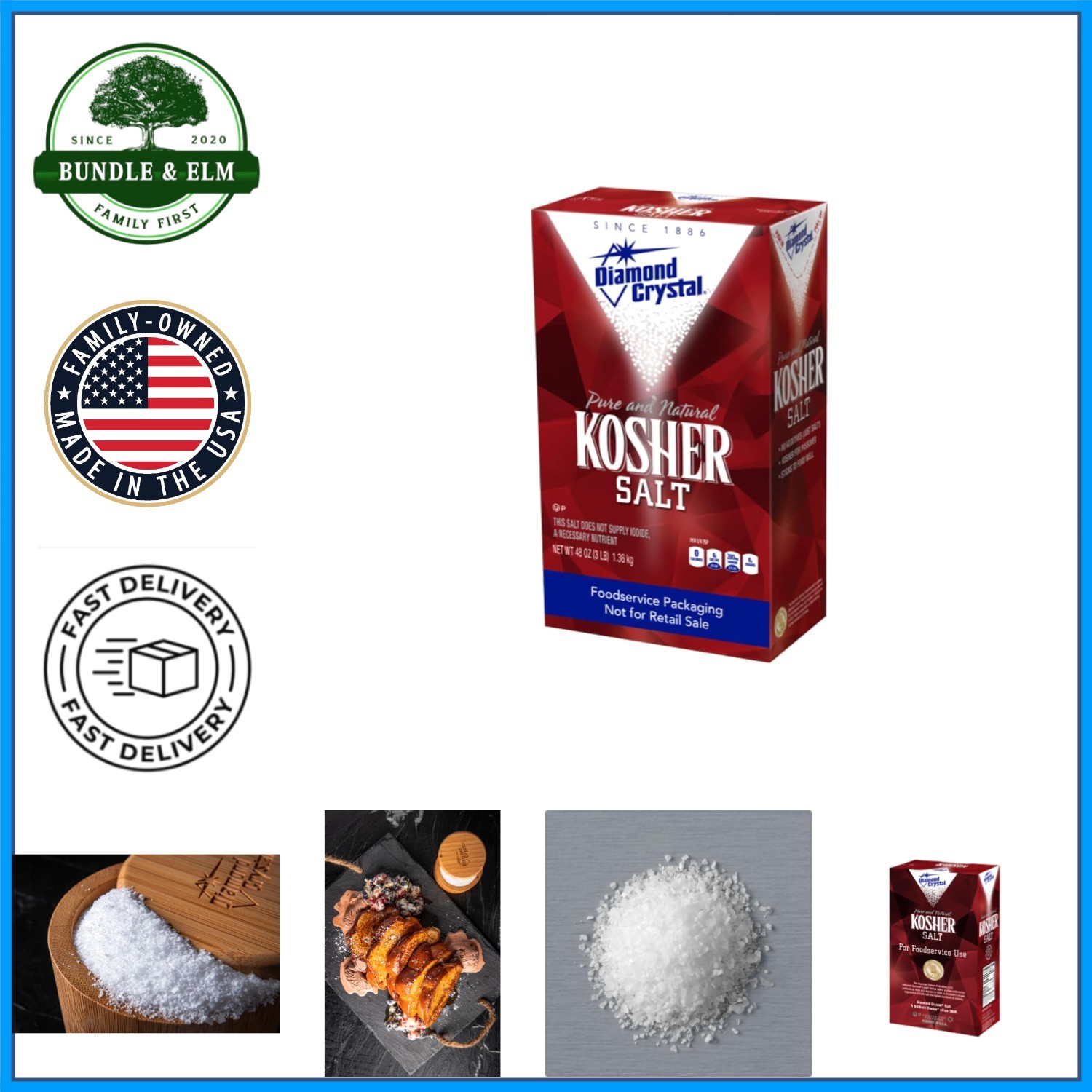 Natural Kosher Salt, Perfect for Seasoning – 3 Pound Restaurant Pack