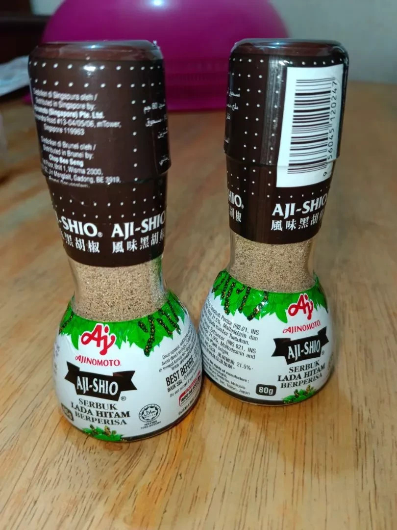 2x Aji-Shio Flavoured Black Pepper 80g Aromatic Seasoning for Everyday Cooking
