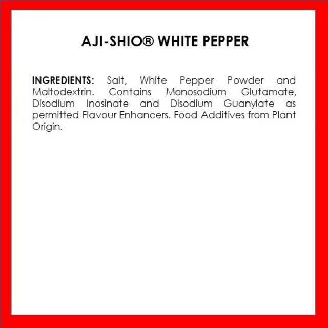 AJI SHIO White Pepper 45g x 12 Bottles – Aromatic, Flavored & Halal Certified