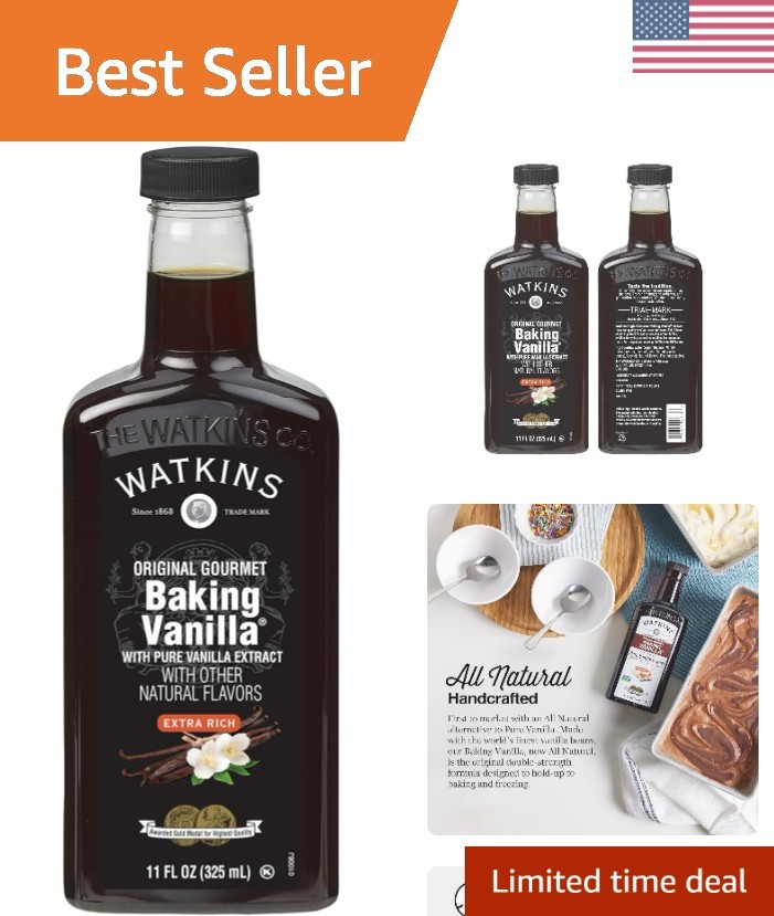 All Natural Gourmet Baking Vanilla, with Pure Vanilla Extract, 11 Fl Oz Pack…
