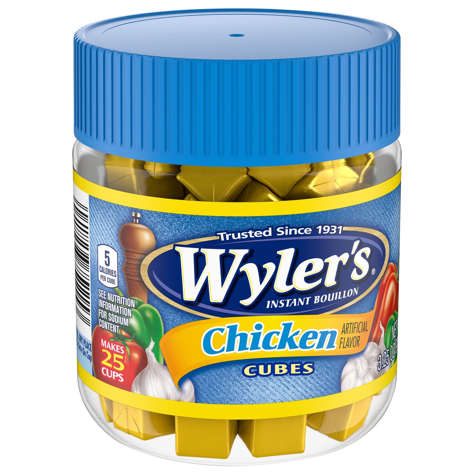 Wylers Instant Bouillon, Chicken Cubes, 3.25 Ounce Pack of 8