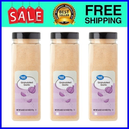 Great Value Granulated Garlic 26 oz 3-Pack Fast Ship USA