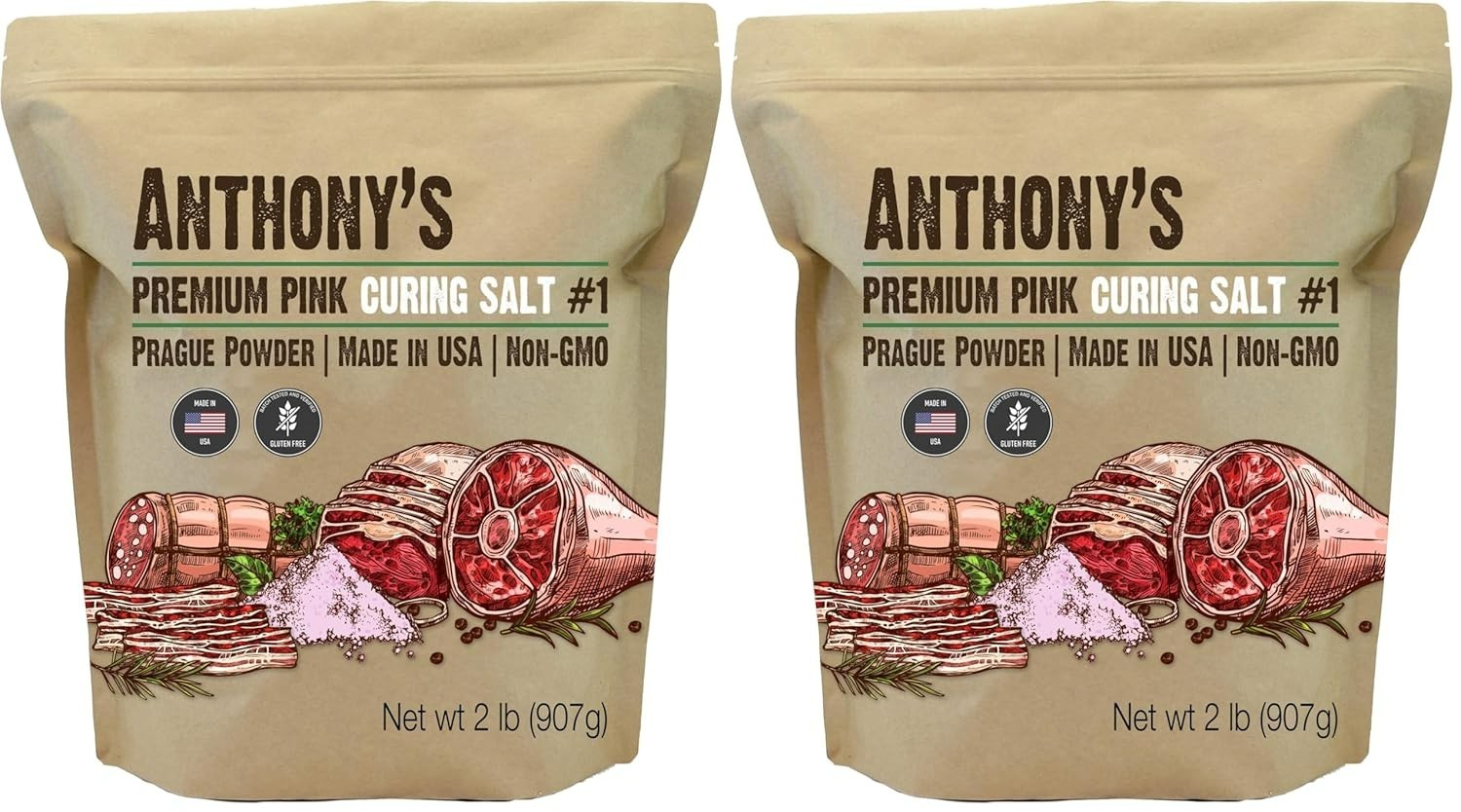 Pink Curing Salt , 2 lb, Gluten Free, Prague Powder, Pack of 2