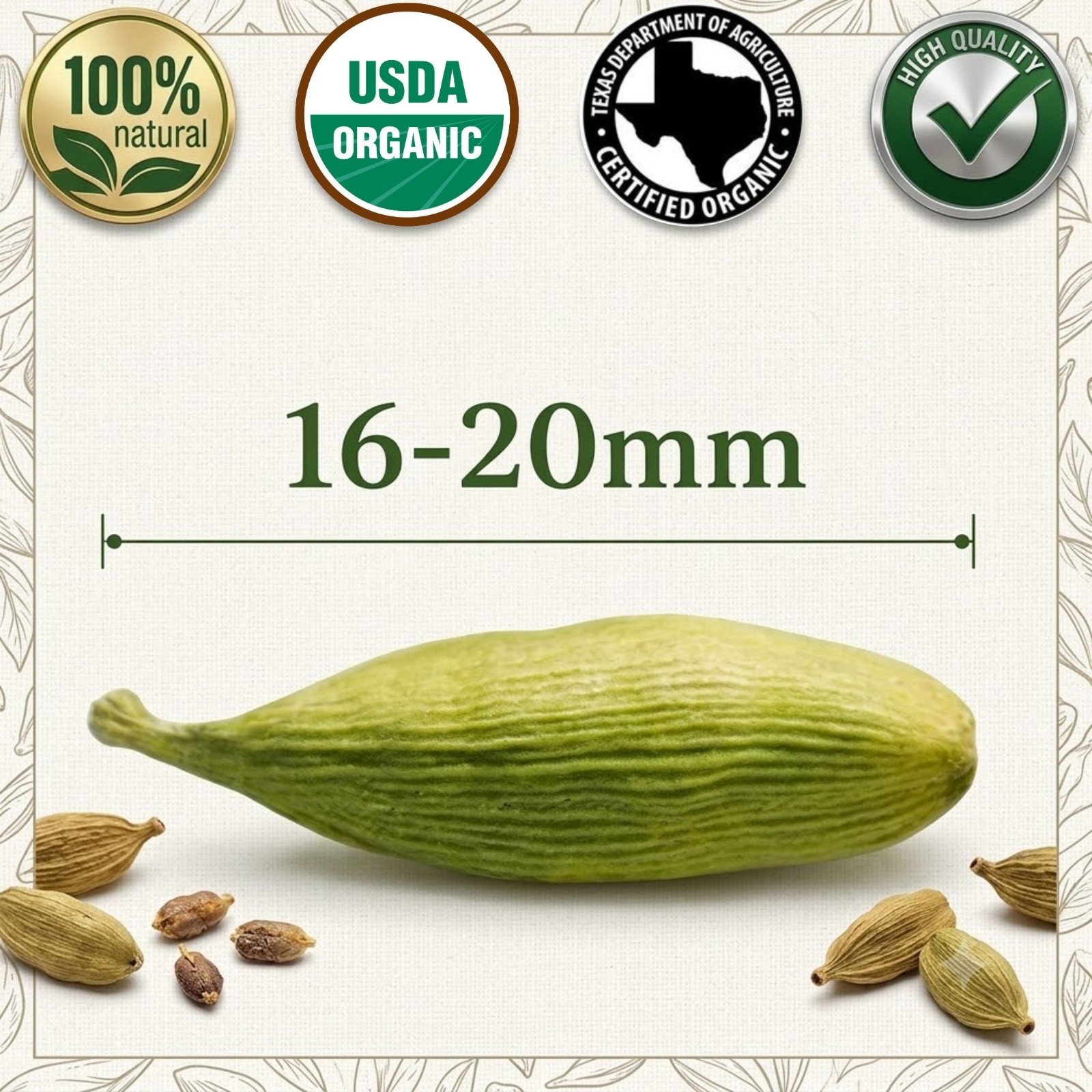 Spicy Organic Cardamom Pods 3 lbs | USDA Organic