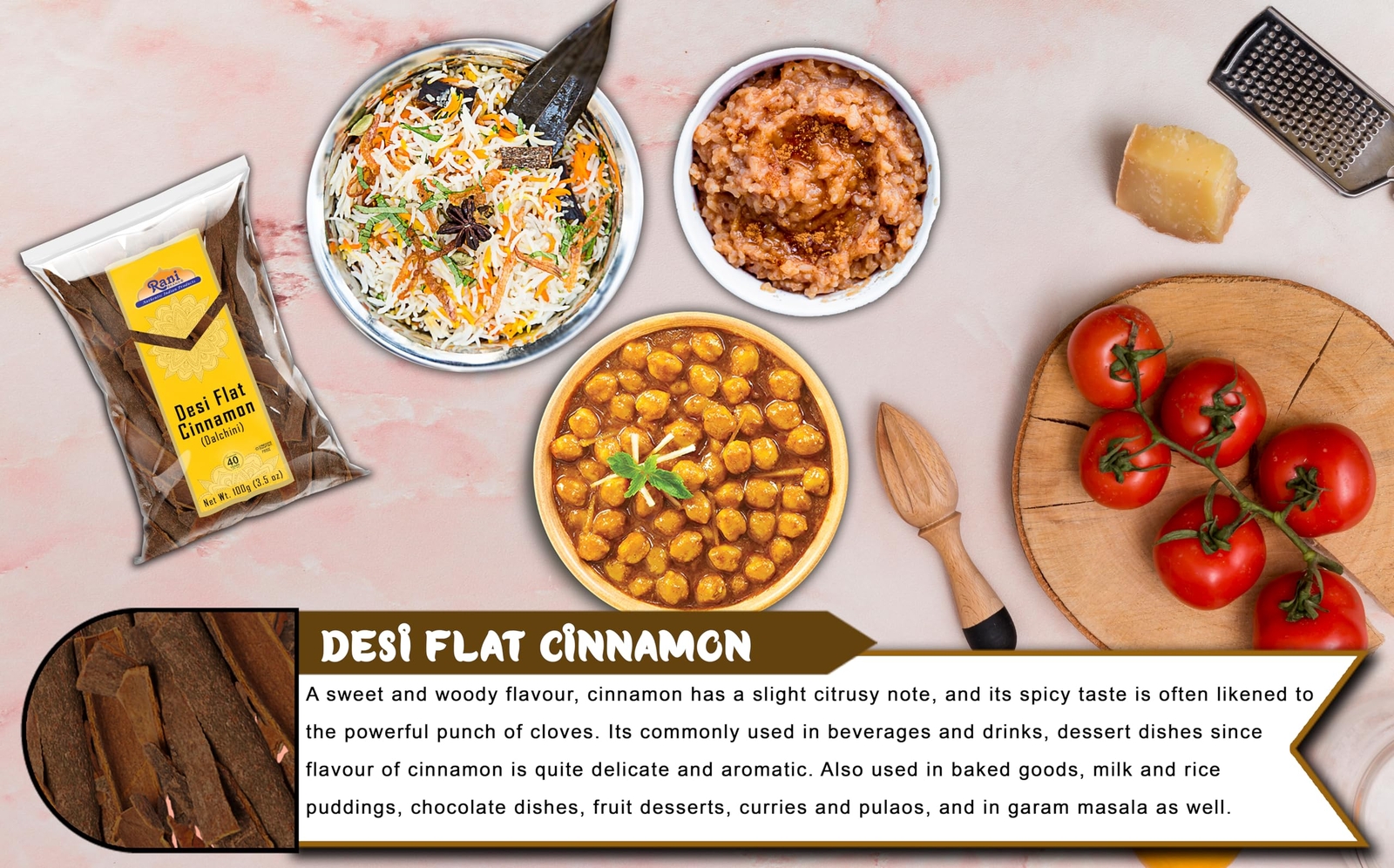Rani Desi (Dalchini) Flat Cinnamon 3.5oz (100g)