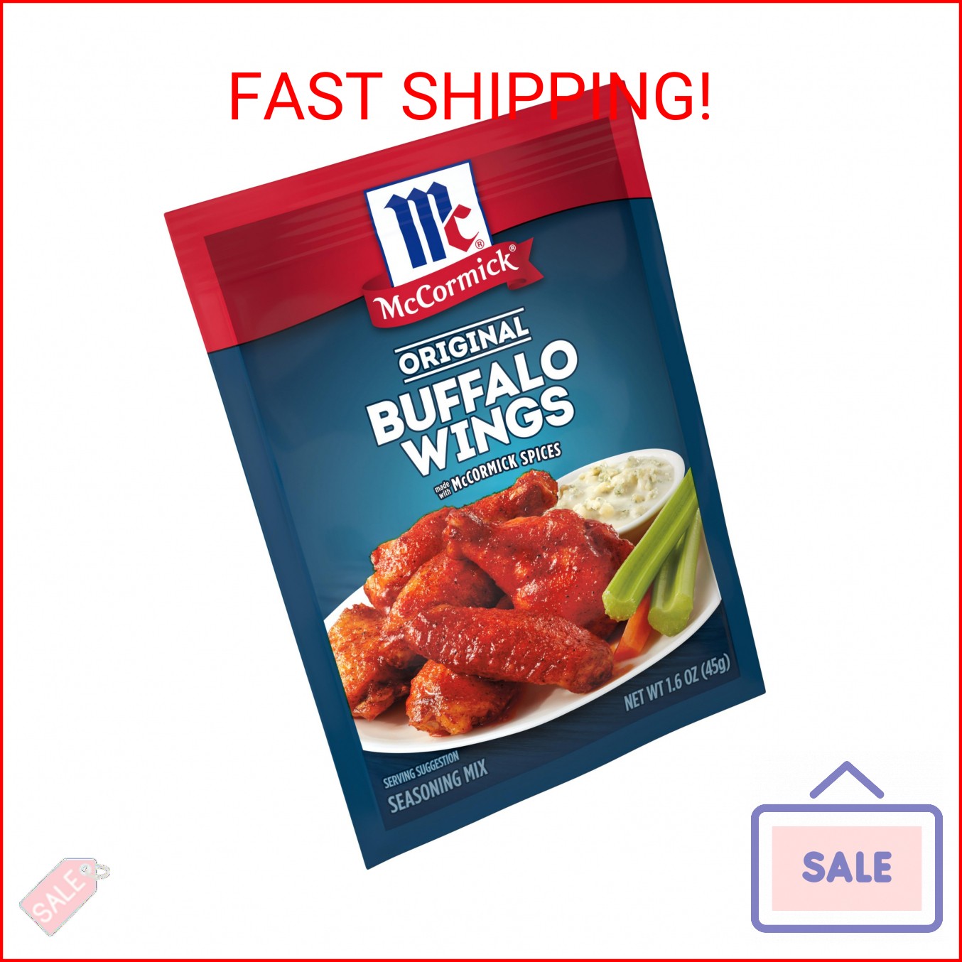 McCormick Original Buffalo Wings Seasoning Mix, 1.6 oz