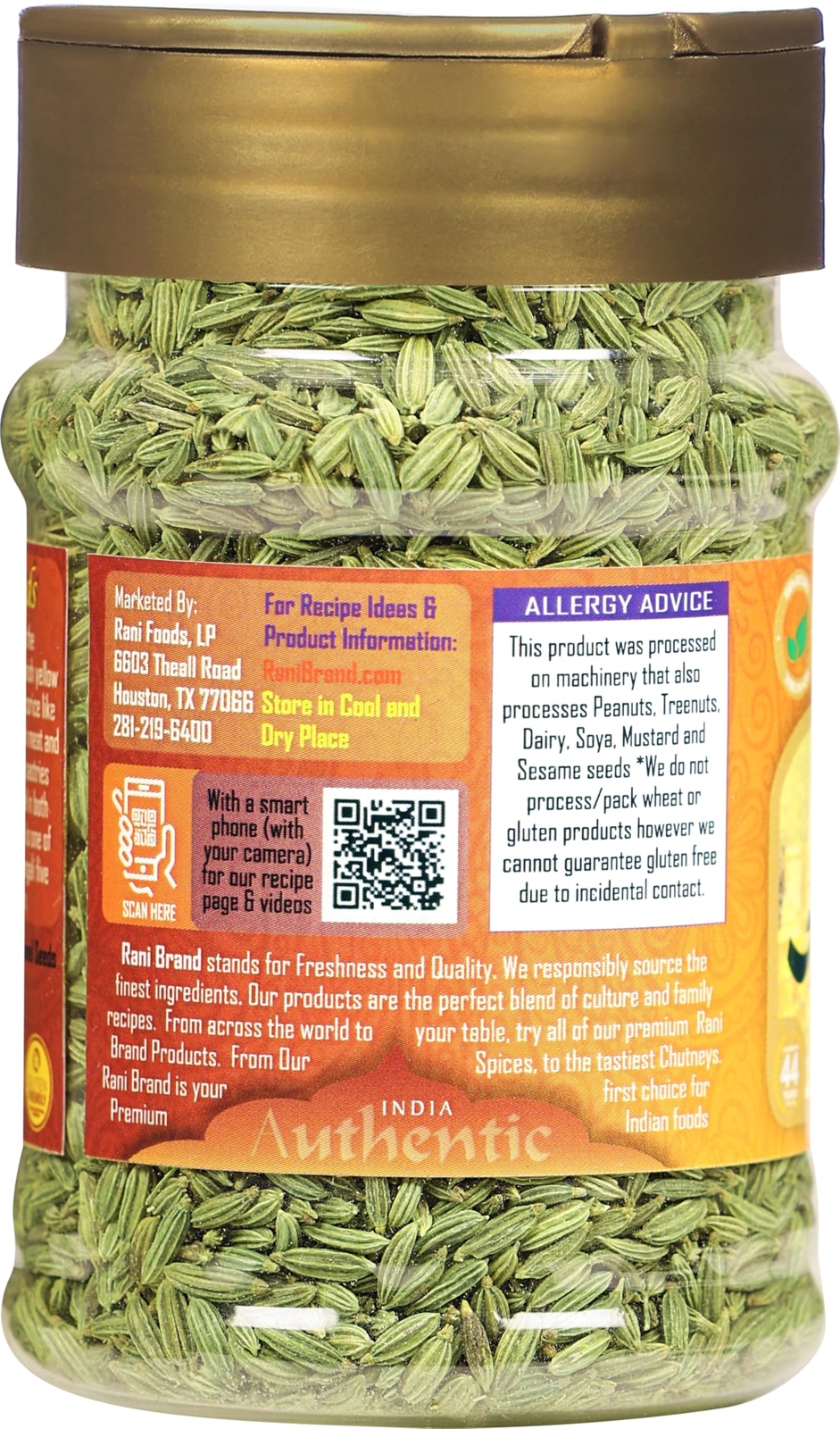 Rani Fennel Seeds (Saunf Sabut) Whole Spice 3oz (85g)