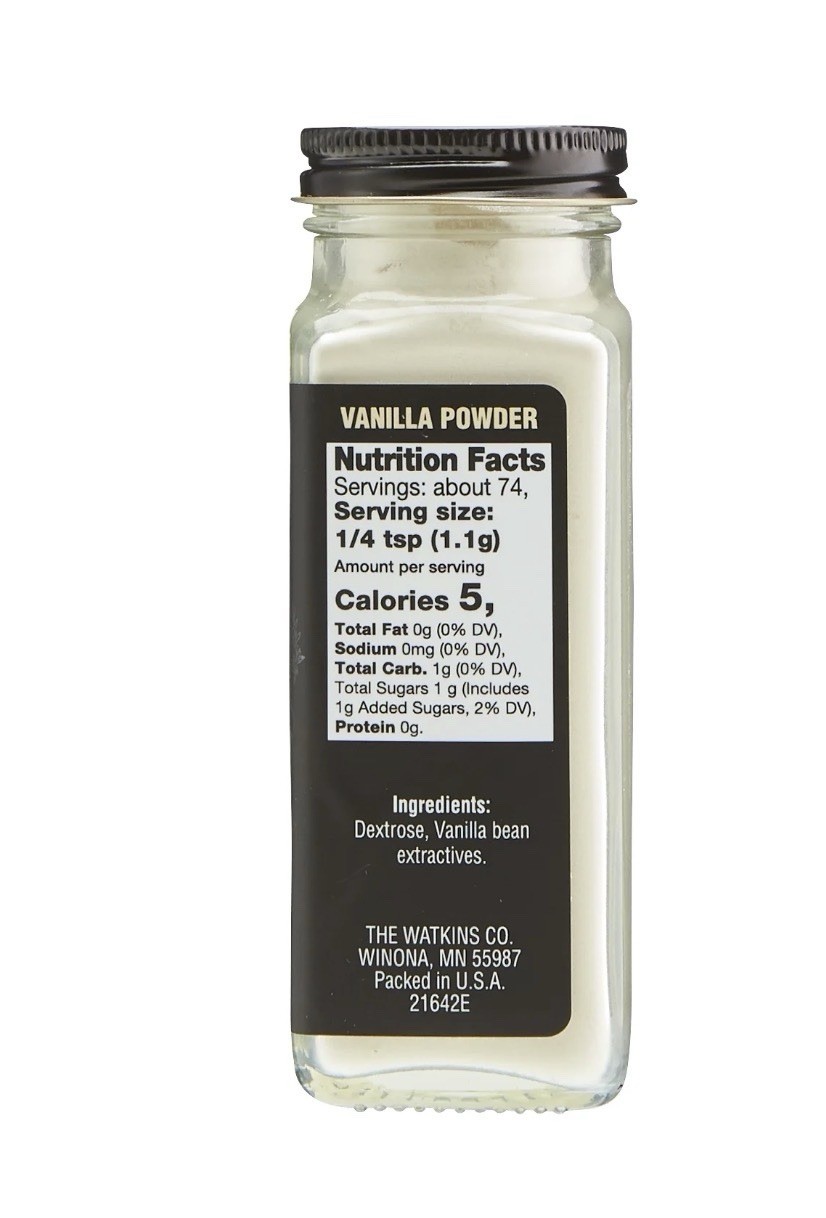 WATKINS Gourmet Premium Vanilla POWDER 2.8 FL OZ Non-GMO Certified