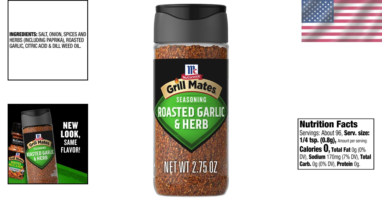 Elevate Grilled Flavors with 2.75 oz Grill Mates Roasted Garlic & Herb Seasoning