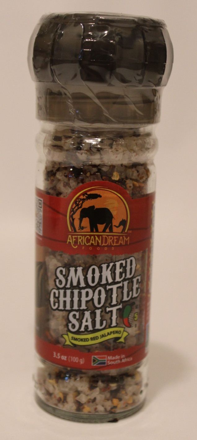 African Dream, Smoked Chipotle Salt – NEW, Sealed – Lot of 6 x 100g bottles