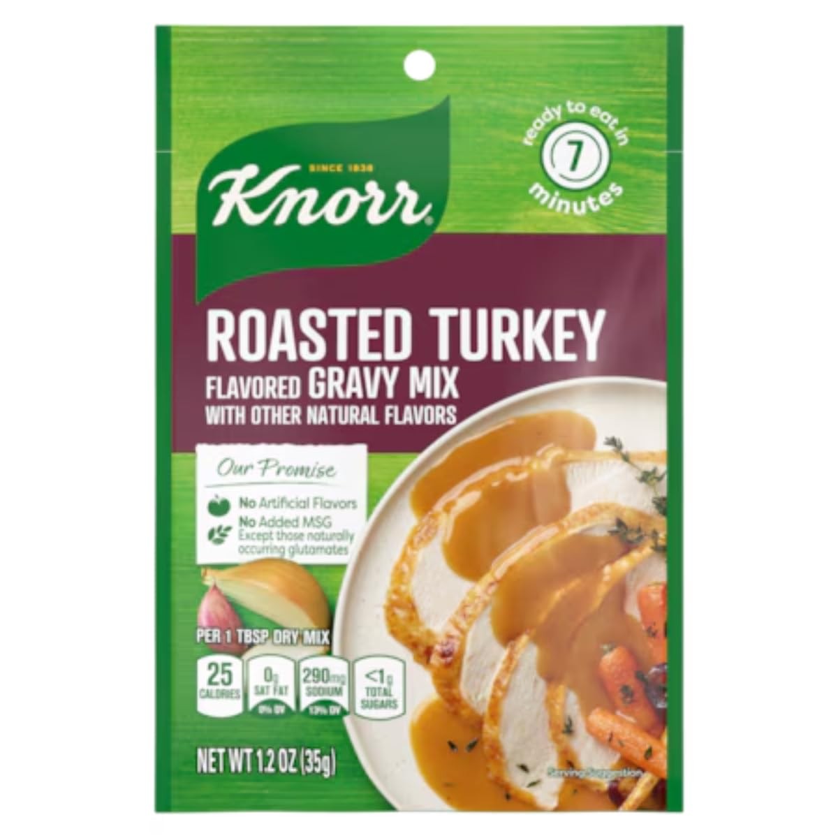 Knorr Roasted Turkey Gravy Mix 12 Pack Rich Flavor Easy Prep 1.2 Ounce Each