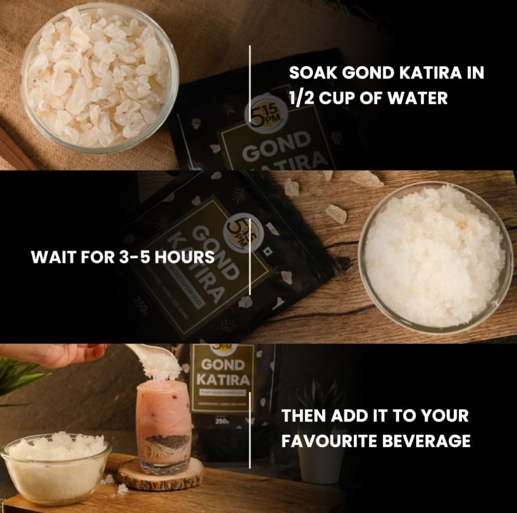 5:15 PM Gond Katira Pure Natural Edible Gum 250 g For Sweets Drinks Cooking