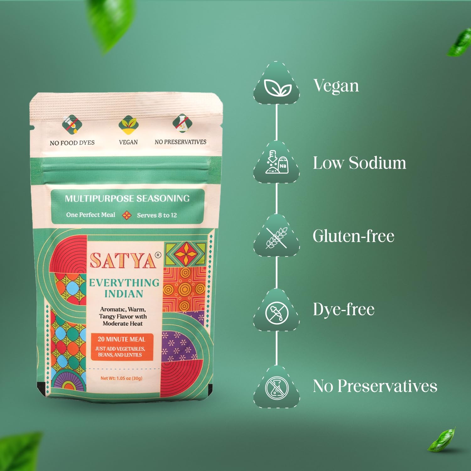 Satya Everything Indian Masala Mix Multipurpose Seasoning Powder– 1.05 oz Sac…