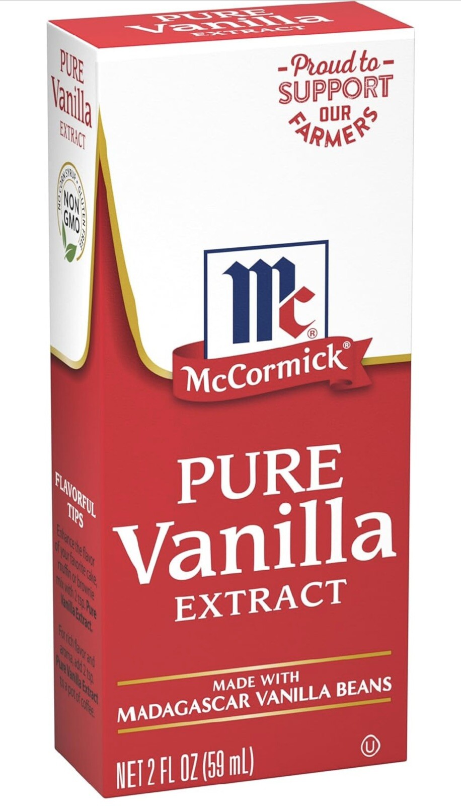 McCormick All Natural Pure Vanilla Extract, Non-GMO, Kosher, Vegan, 2 fl oz