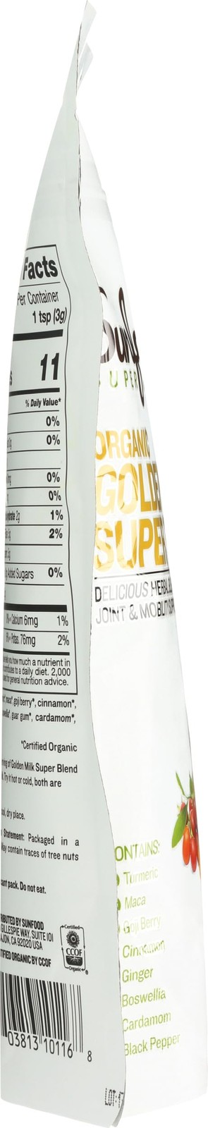 Sunfood Superfoods Organic Golden Milk Super Blend – 6 Ounce (Pack of 1)