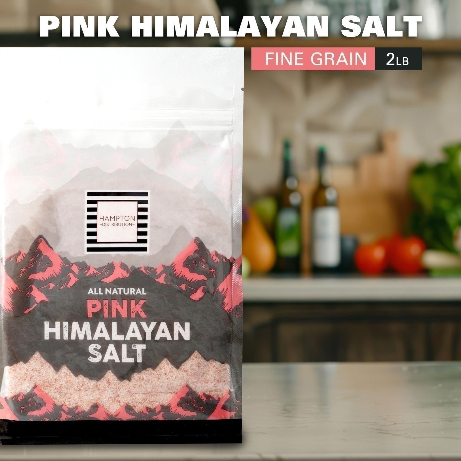 Himalayan Pink Salt, Fine Grain, All Natural, Kosher, Vegan, Gluten Free