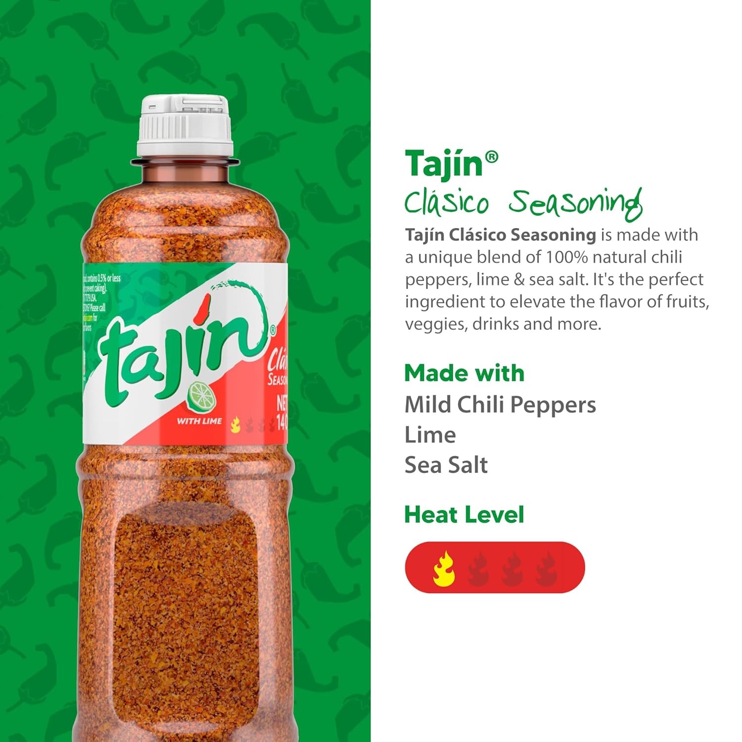 Tajin Clásico Chile Lime Seasoning 14 oz Pack of 2
