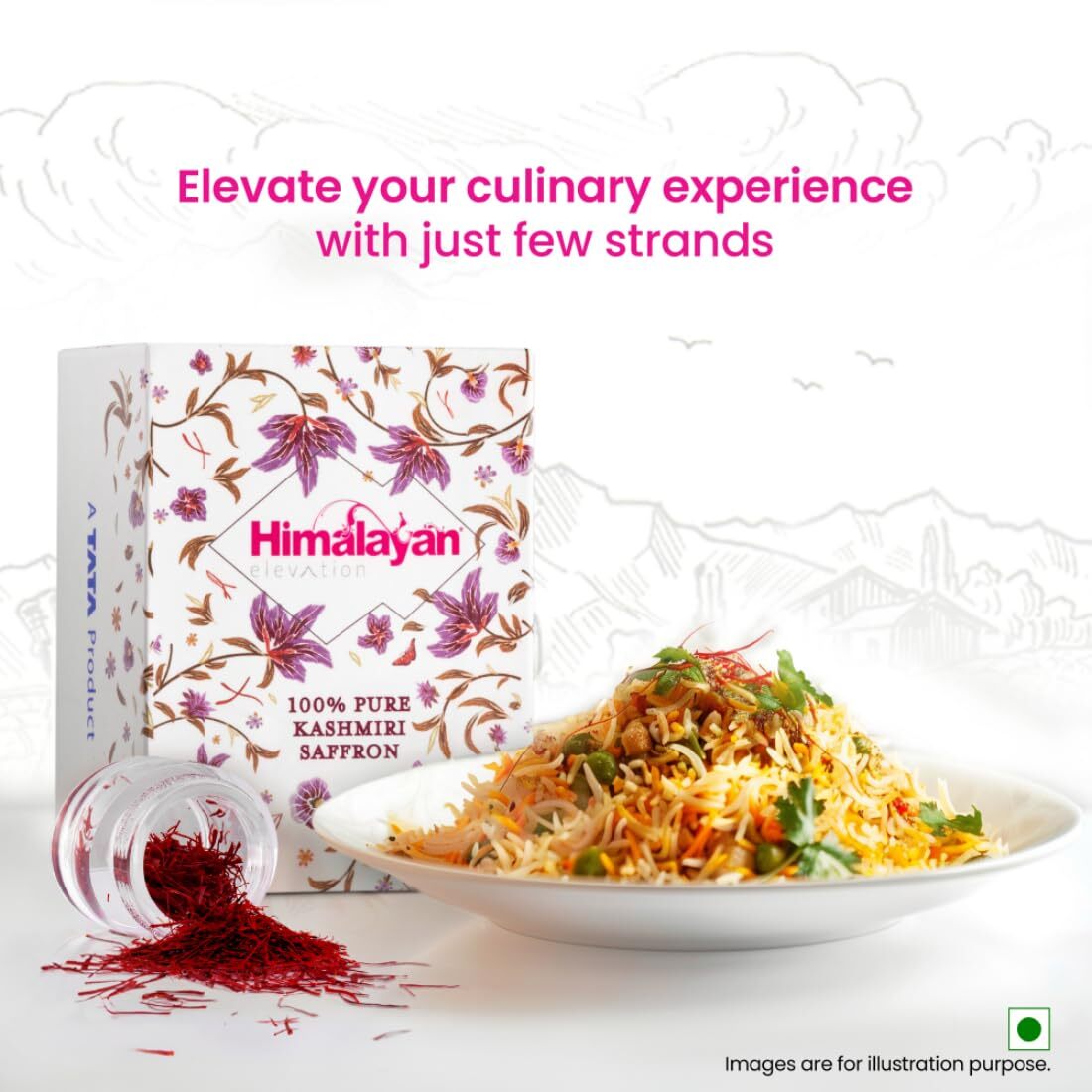 Himalayan Elevation Original Kashmiri Saffron/Kesar, 0.5g, A TATA product
