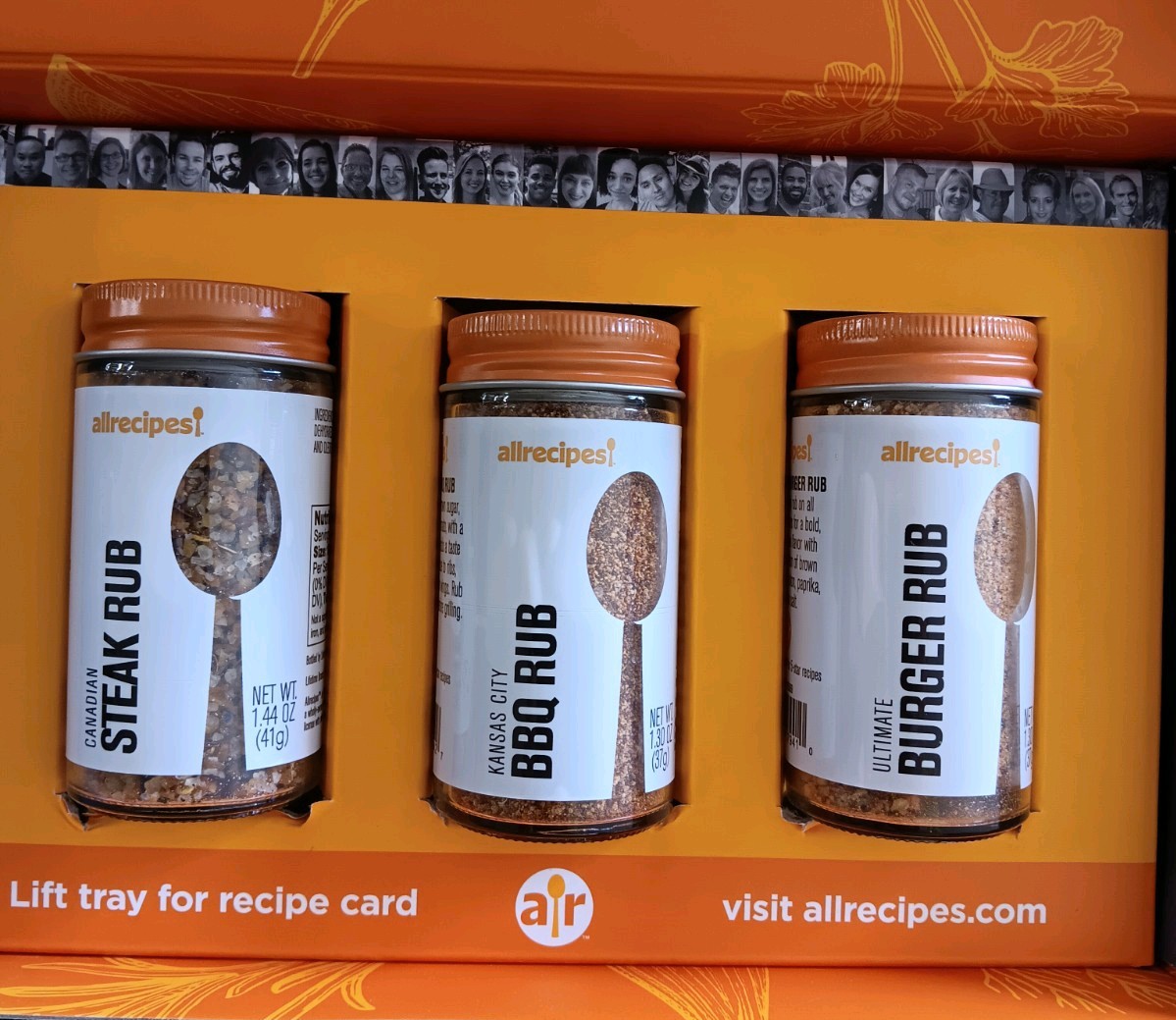 allrecipes 3 piece SPICE SET RUBs Steak, BBQ, & Burger 1.3-1.44 oz. NEW