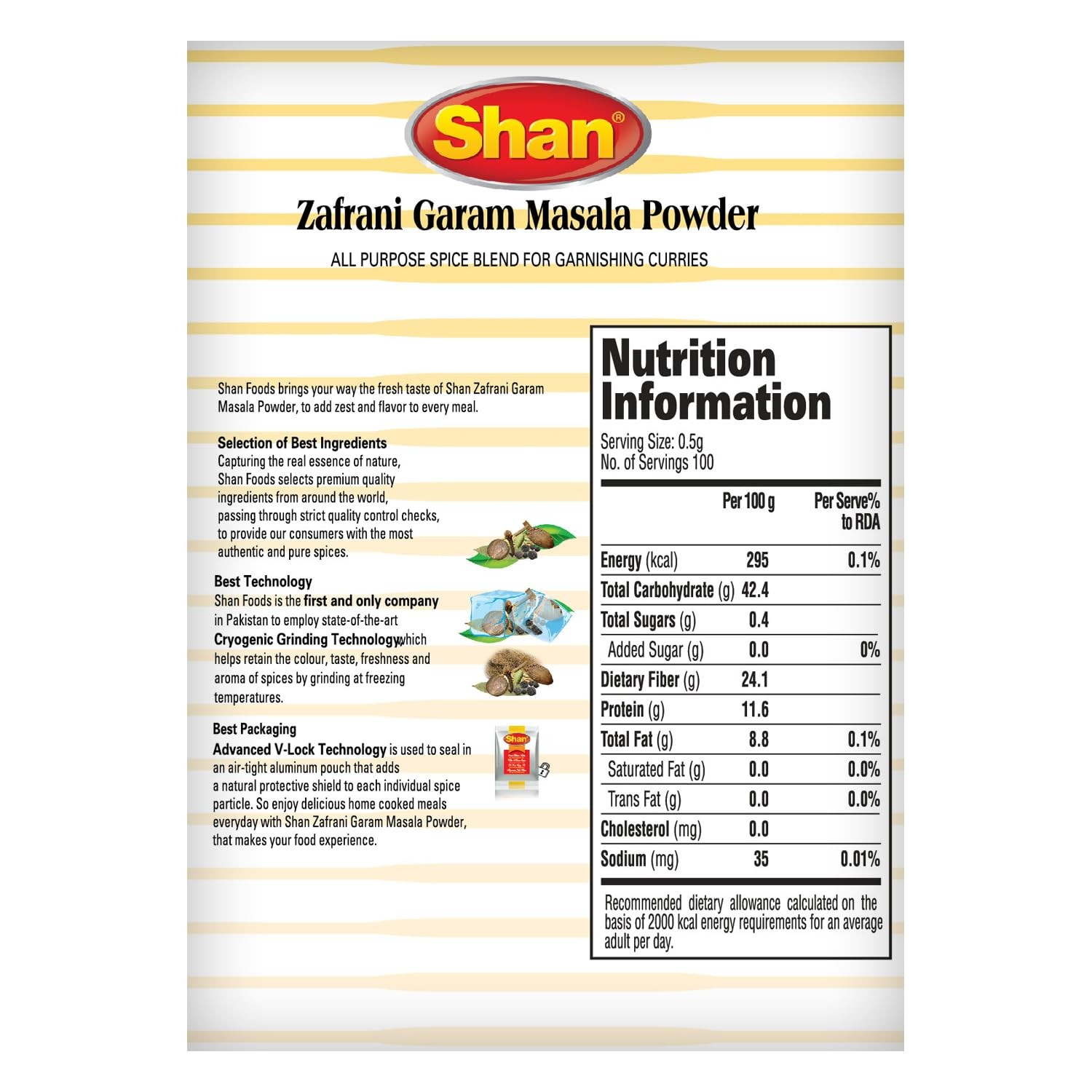 Shan Zafrani Garam Masala, 1.76 Oz 50 G, 2 Pack – Saffron, Powder