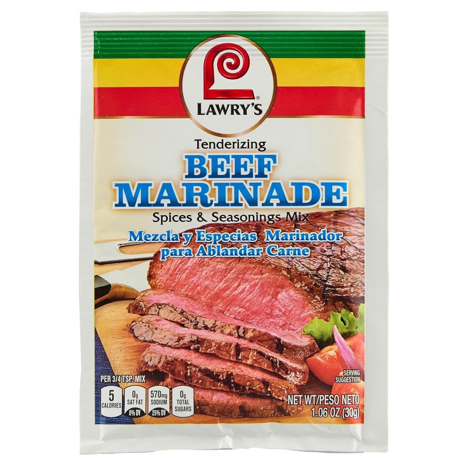 Lawry’s Tenderizing Beef Marinade Spices & Seasonings Mix, 1.06 oz